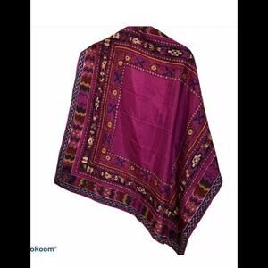 🥻Glorious Square Silk Geometric Design Scarf 31 X 31